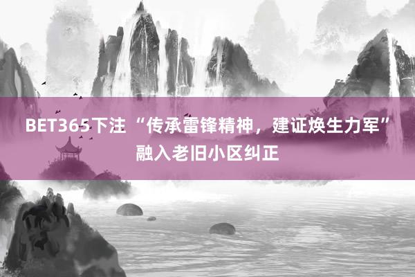 BET365下注 “传承雷锋精神，建证焕生力军”融入老旧小区纠正