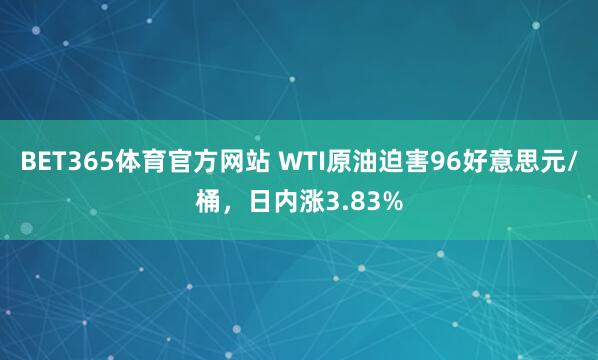 BET365体育官方网站 WTI原油迫害96好意思元/桶，日内涨3.83%