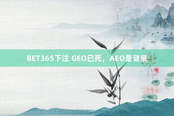 BET365下注 GEO已死，AEO是谜底