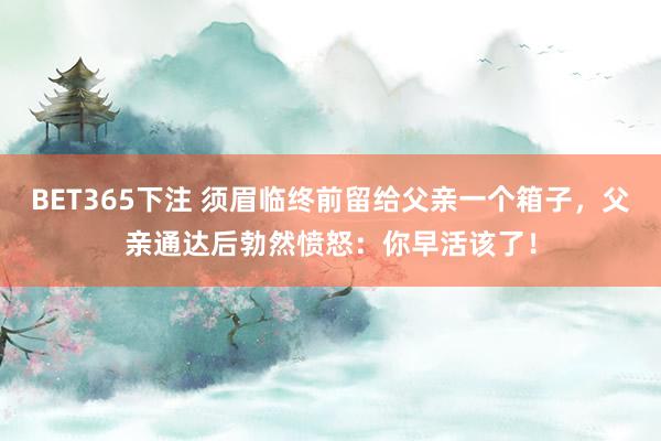 BET365下注 须眉临终前留给父亲一个箱子，父亲通达后勃然愤怒：你早活该了！
