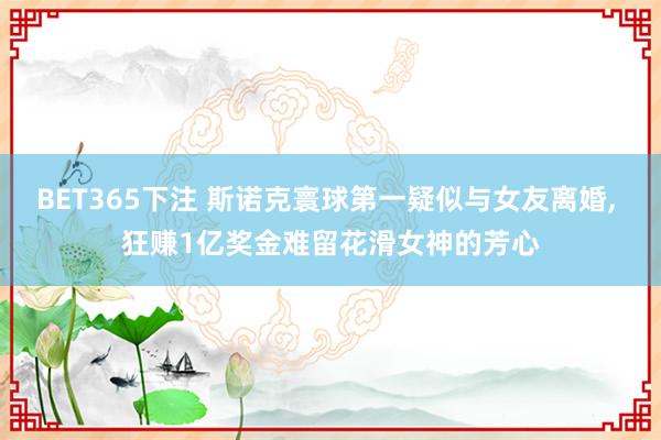 BET365下注 斯诺克寰球第一疑似与女友离婚， 狂赚1亿奖金难留花滑女神的芳心