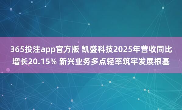 365投注app官方版 凯盛科技2025年营收同比增长20.15% 新兴业务多点轻率筑牢发展根基