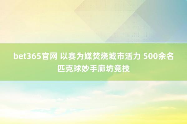bet365官网 以赛为媒焚烧城市活力 500余名匹克球妙手廊坊竞技