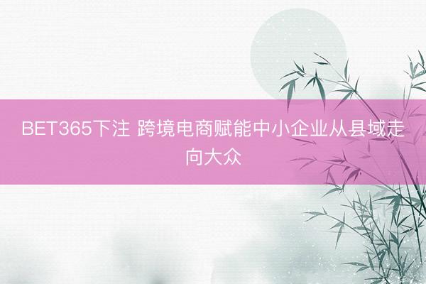 BET365下注 跨境电商赋能中小企业从县域走向大众