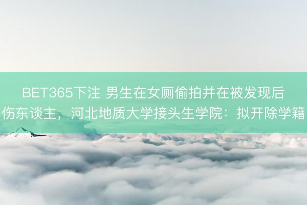 BET365下注 男生在女厕偷拍并在被发现后伤东谈主，河北地质大学接头生学院：拟开除学籍