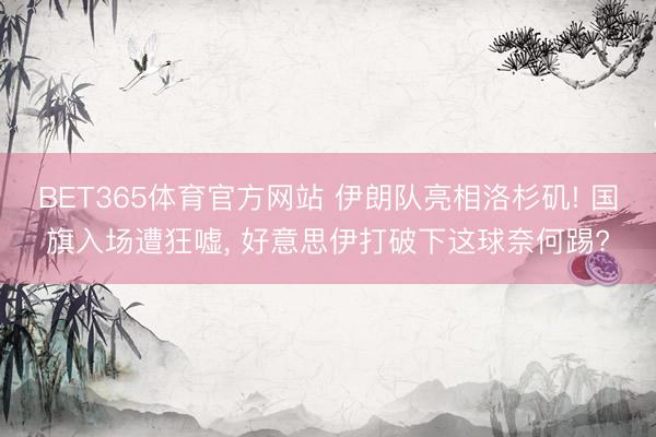BET365体育官方网站 伊朗队亮相洛杉矶! 国旗入场遭狂嘘， 好意思伊打破下这球奈何踢?
